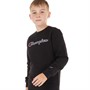 Champion Boys Rochester Script Logo Crew Neck Sweatshirt Black