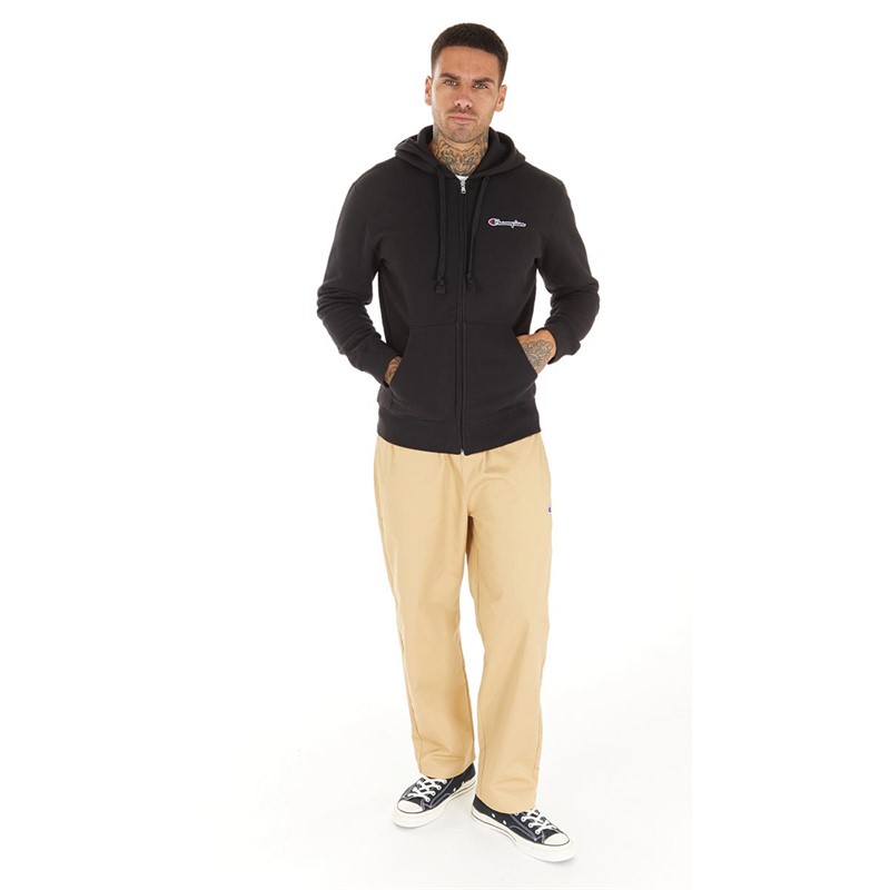 Champion Mens Rochester Script Logo Full Zip Hoodie Black