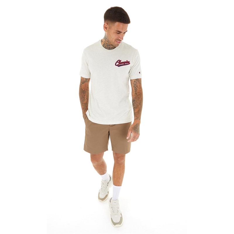 Champion Mens Rochester College Logo Crew Neck T-Shirt Grey