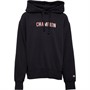 Champion Damskie Graphic Logo Bluzy z kapturami Czarny