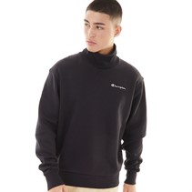 Champion Mens Rochester Small Logo Mock Neck Sweatshirt Black