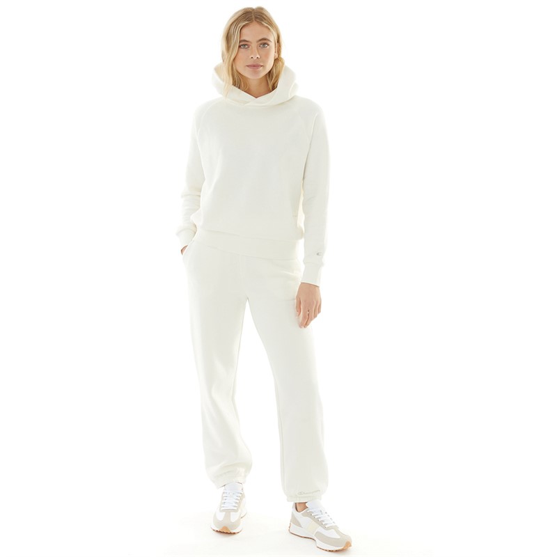 Champion Womens Rochester Small Logo Cuffed Joggers White