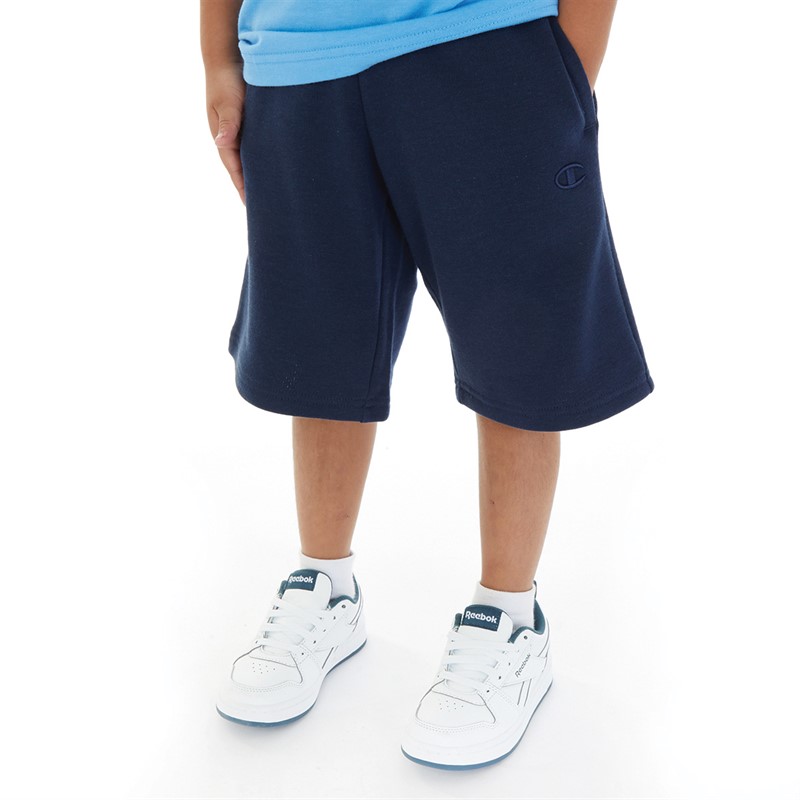 Champion Junior Boys Logo Shorts Navy Blue