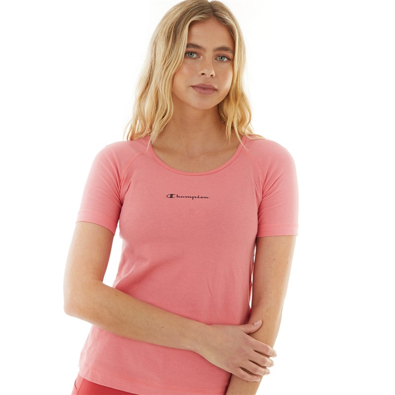 Pink champion shirt womens best sale