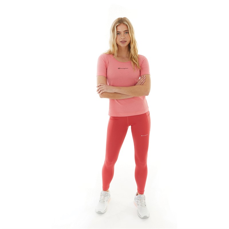 Champion Womens Sport Crew Neck T-Shirt Pink