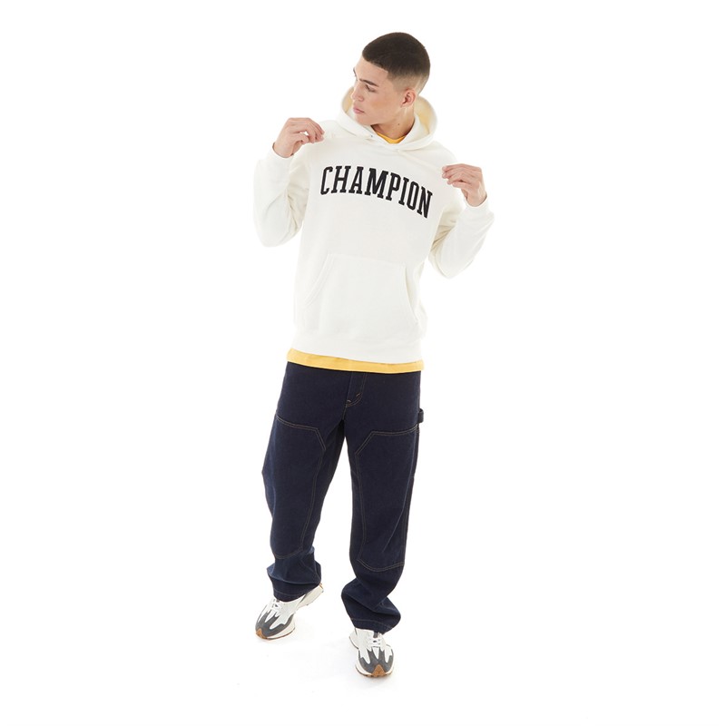 Champion Mens Rochester Bookstore Logo Hoodie White