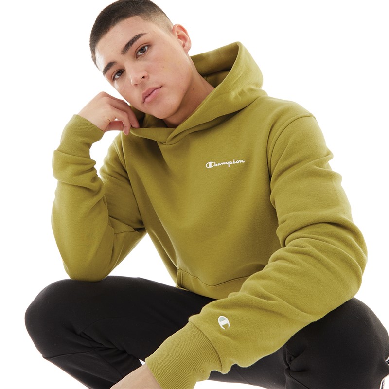 Green and yellow champion hoodie sale