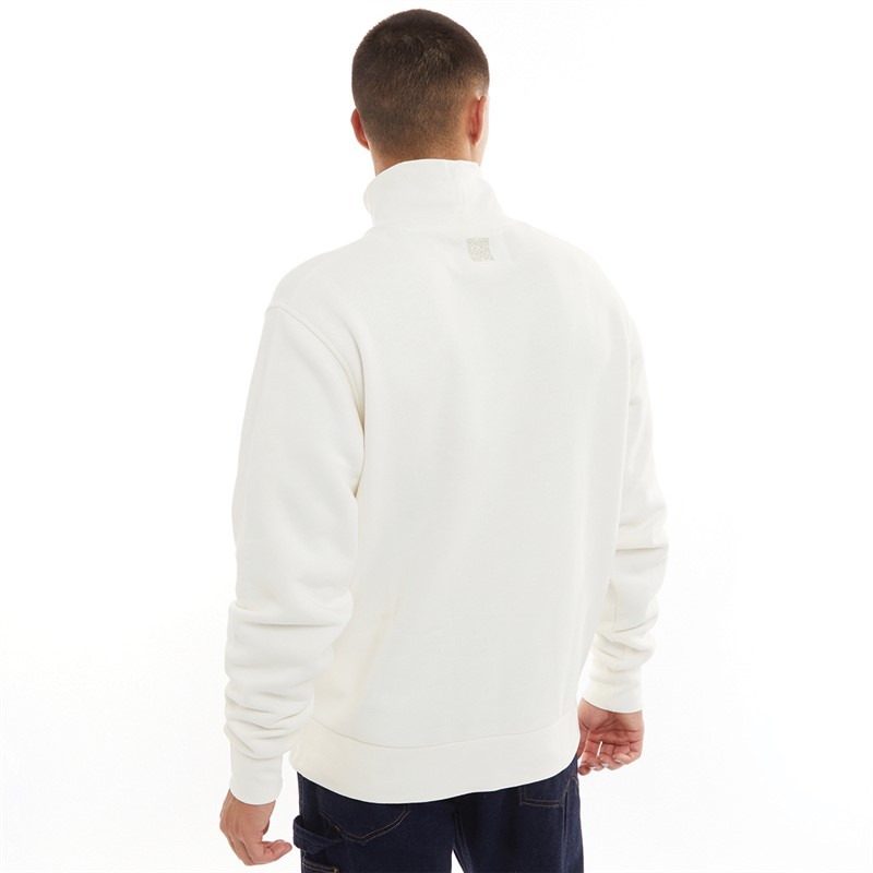 Champion Mens Rochester Small Logo Mock Neck Sweatshirt White