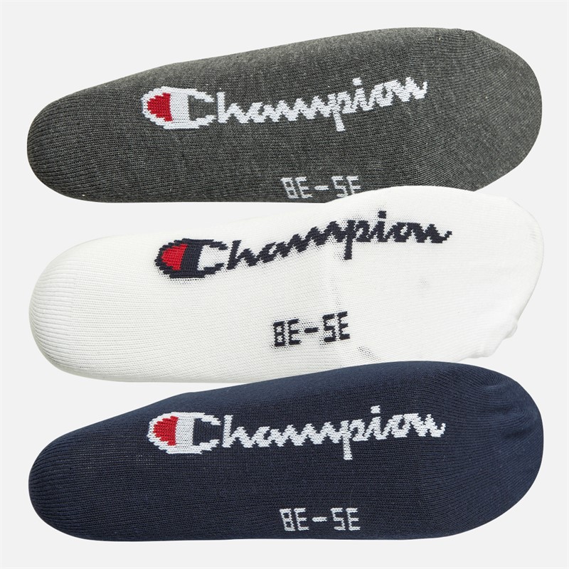 Champion Three Pack Quarter Socks Navy/White/Charcoal
