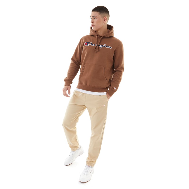 Champion Mens Authentic Logo Cuffed Joggers Beige