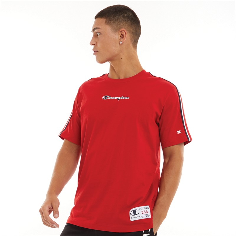 Champion Męskie Sport Tech T-shirty Czerwony