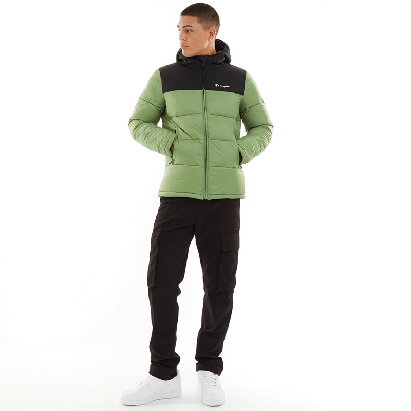 Champion Veste à Capuche Rembourrée Homme vert/noir