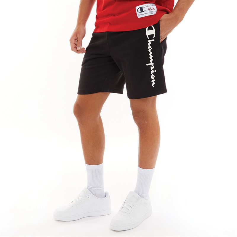 Champion Męskie Authentic Bermuda Logo Szorty Czarny