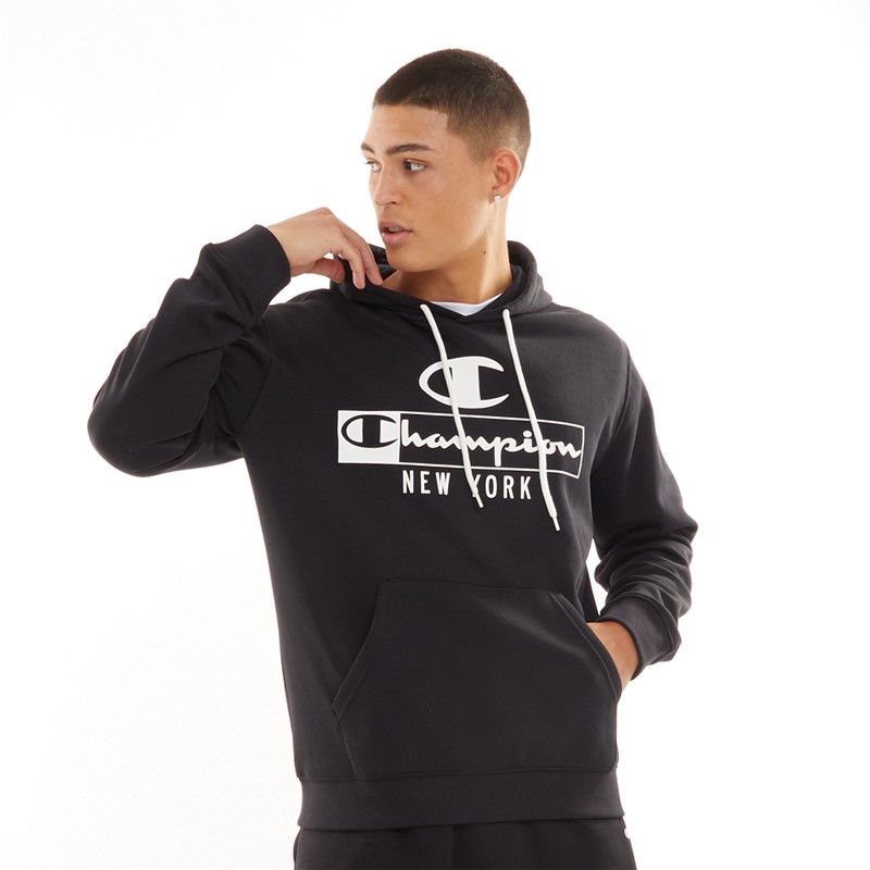 Champion Herren Logo Hoodie Schwarz