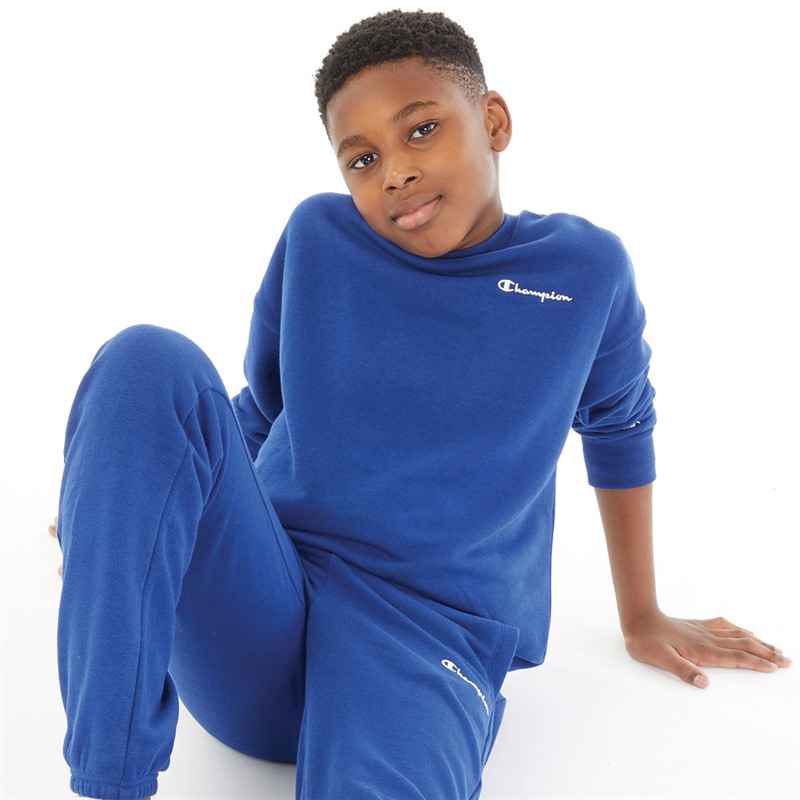 Buy Champion Junior Boys Eco Future Crew Neck Sweatshirt Blue