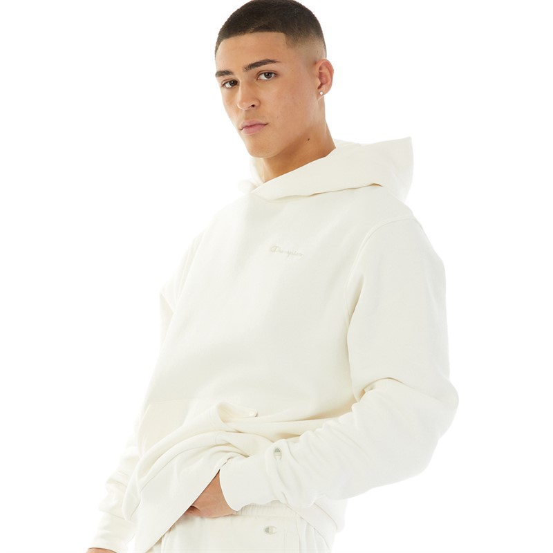 Men's champion white hoodie hotsell