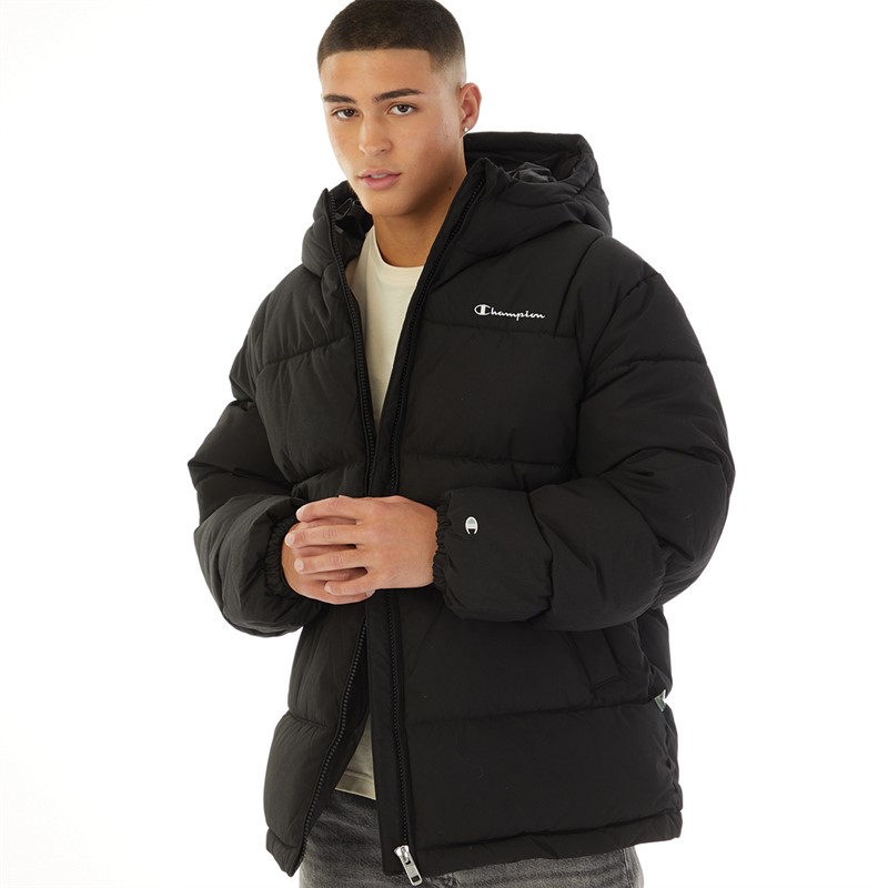 Buy Champion Mens Eco Future Padded Hooded Jacket Black