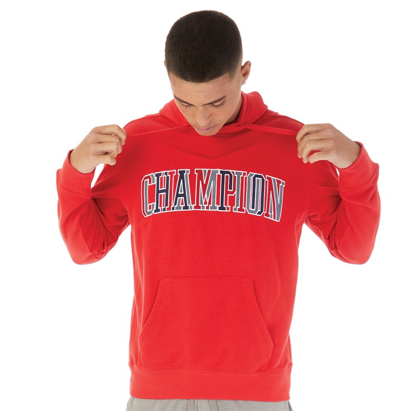 Champion Męskie Rochester Bookstore Bluzy z kapturami Czerwony