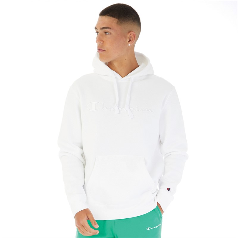 Champion Herren Rochester Script Logo Hoodie WeiB