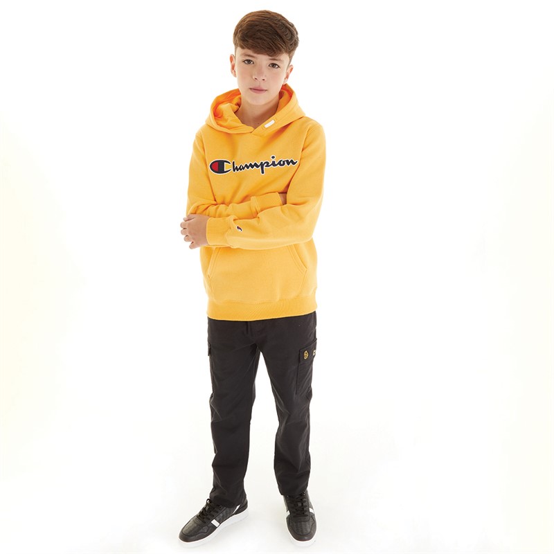 Champion Junior Drenge Rochester Script Logo Hoodie Gul