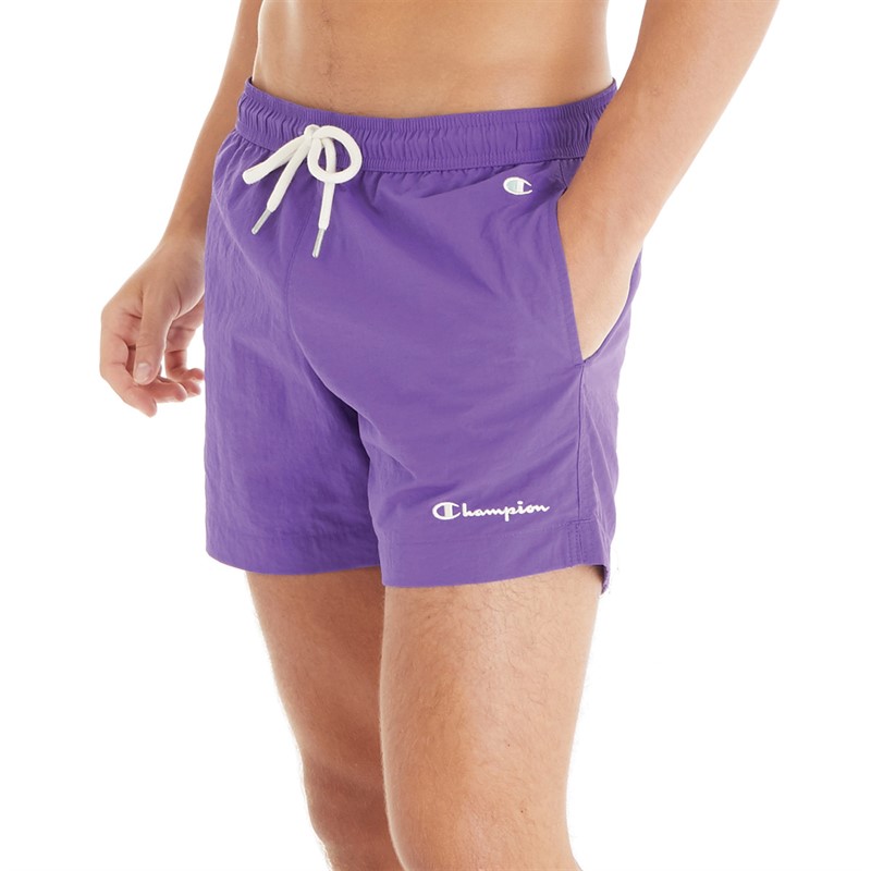 Champion Herren Strandshorts Lila mit kleinem Eco Future Logo