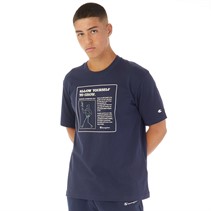 Champion Mens Rochester Eco Future Crew Neck T-Shirt Navy Blue