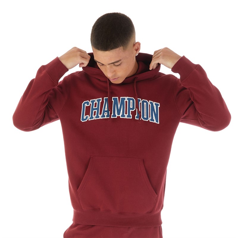 Champion Mens Rochester Collegiate Logo Hoodie Red