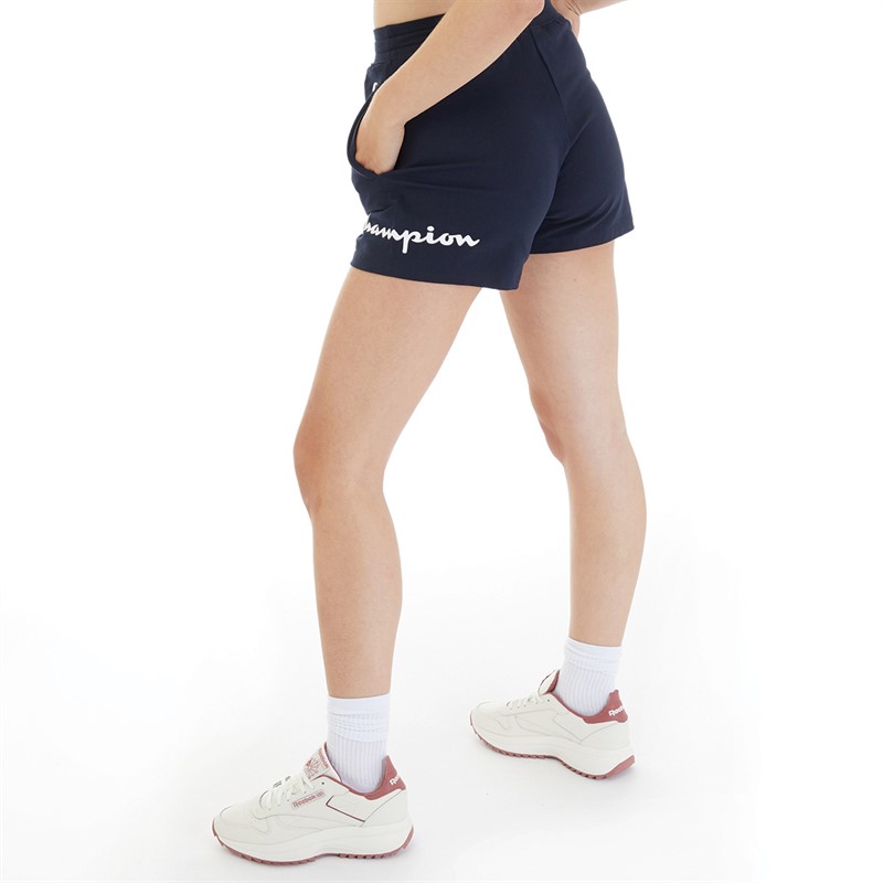 Champion Womens Legacy Large Logo Shorts Navy