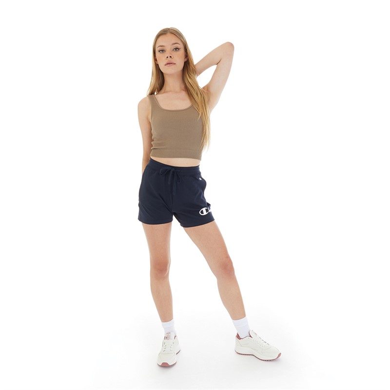 Champion Womens Legacy Large Logo Shorts Navy