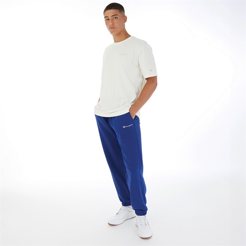 Champion Mens Rochester Eco Future Small Logo Elastic Cuff Sweat Pants Blue