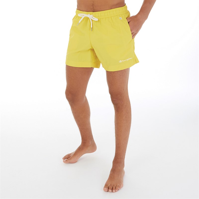 Champion Mens Rochester Eco Future Small Logo Beach Shorts Yellow