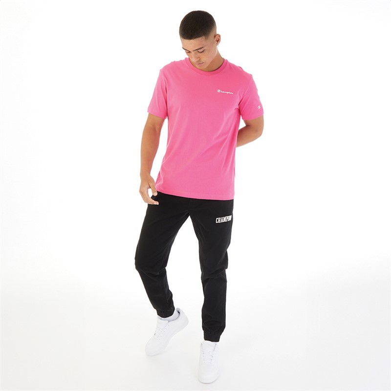 Champion Mens Rochester Eco Future Small Logo Crew Neck T-Shirt Fuchsia