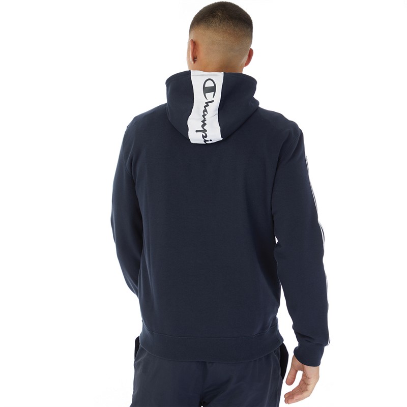 Champion Mens Legacy Taped Half Zip Hoodie Navy