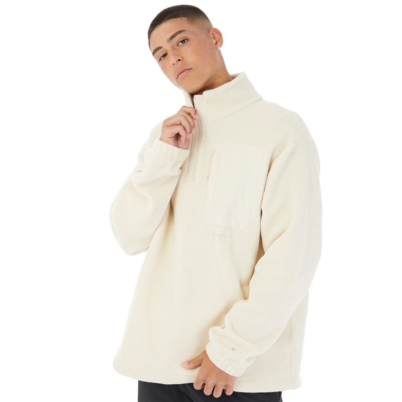 Champion Mens Rochester Eco Future Half Zip Fleece Sand