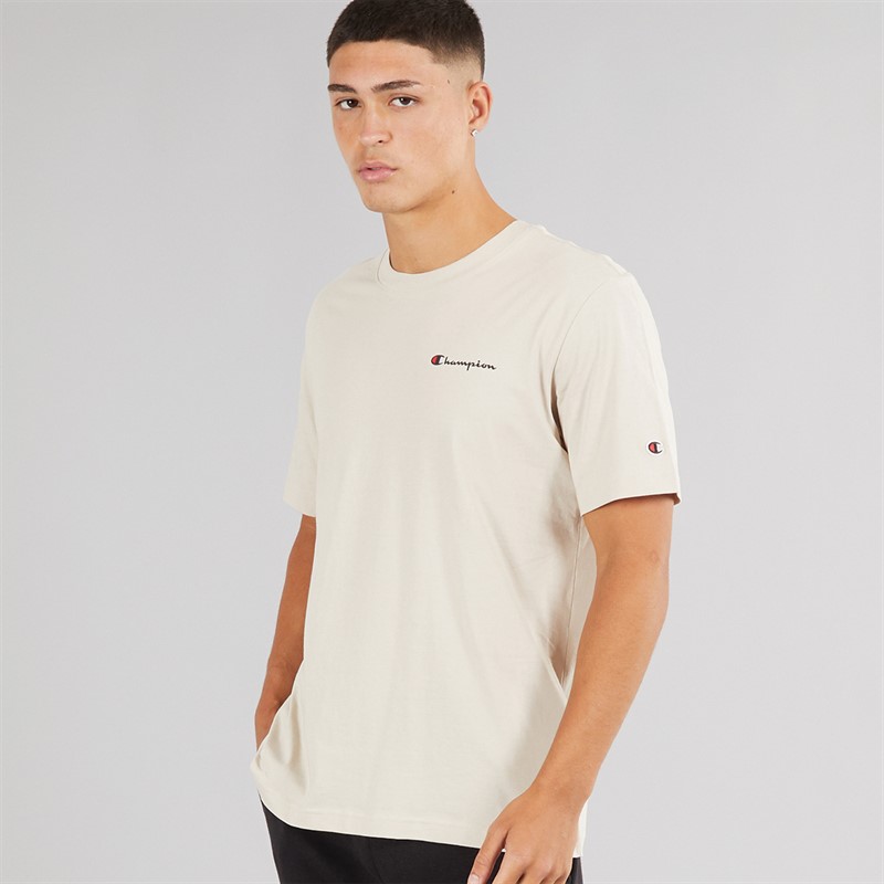Champion Mens Icons Small Logo T-Shirt Off White