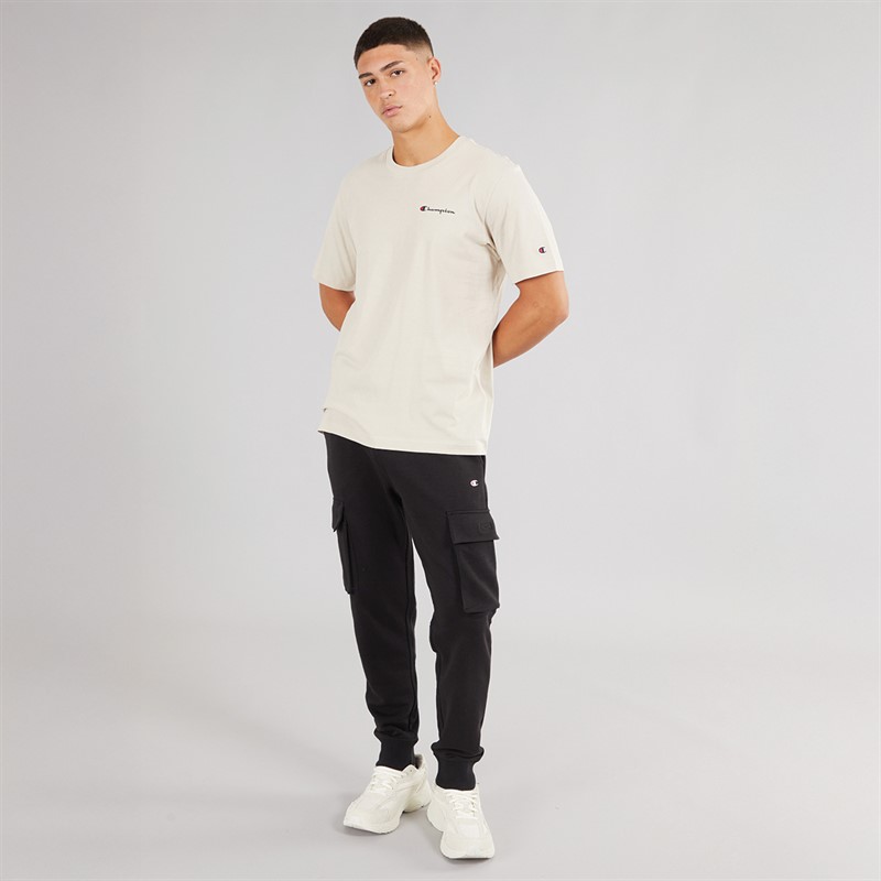 Champion Mens Icons Small Logo T-Shirt Off White