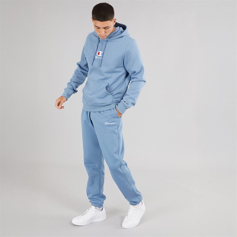Champion Mens Logo Hoodie Blue