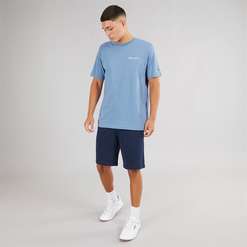 Champion Mens Bermuda Logo Shorts Navy Blue