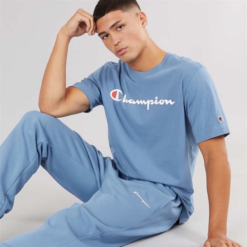 Champion Mens Icons Logo T-Shirt Blue