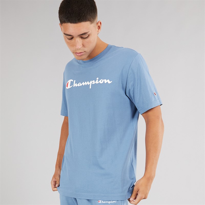 Champion Mens Icons Logo T-Shirt Blue