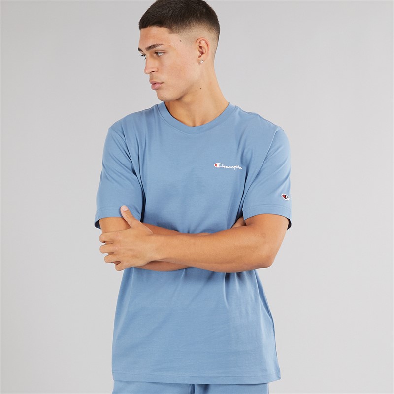Champion Mens Icons Small Logo T-Shirt Blue - Size M