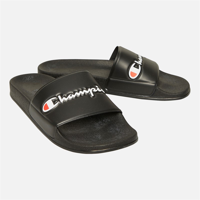 Champion Mens Varsity Logo Slides Black - Size 6.5