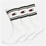Champion Three Pack Logo Crew Socks White