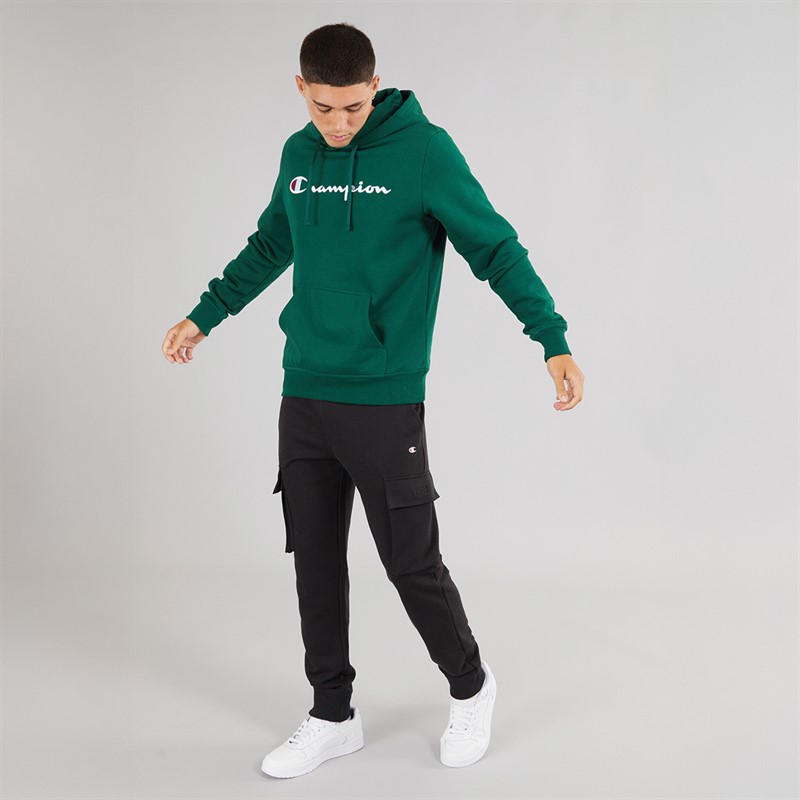 Champion Mens Icons Logo Hoodie Green