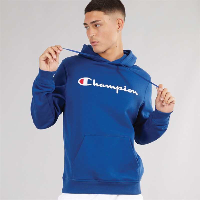 Champion Mens Icons Logo Hoodie Blue