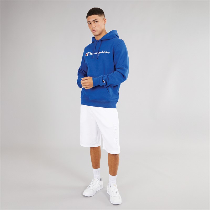 Champion Mens Icons Logo Hoodie Blue