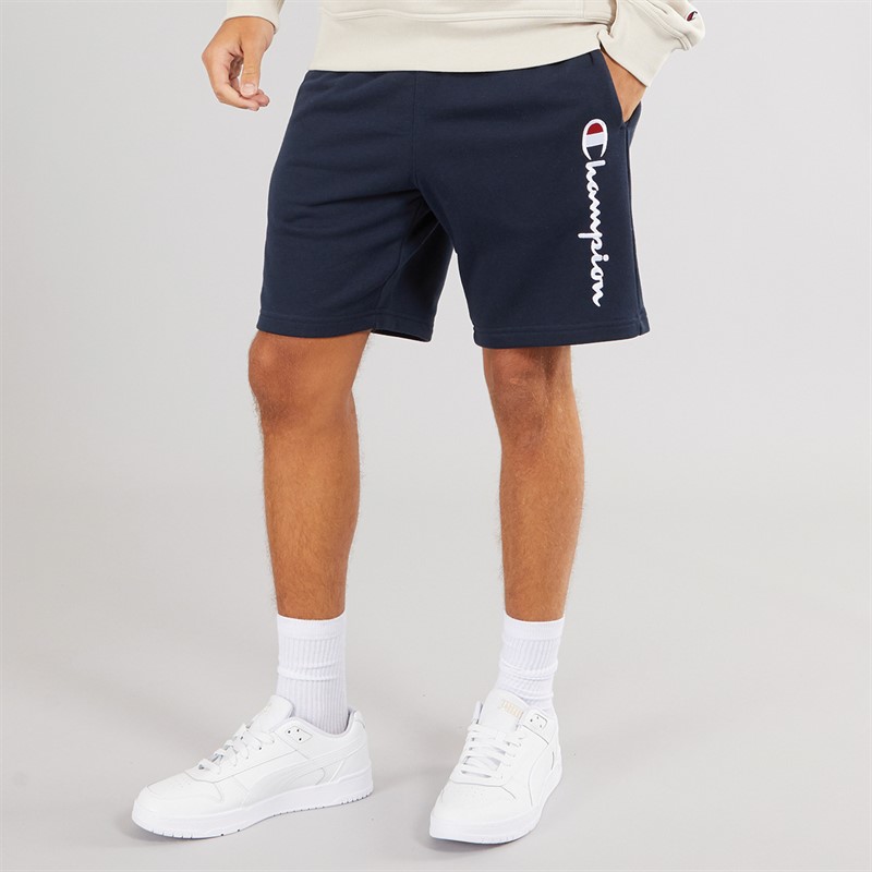 Champion Mens Authentic Bermuda Logo Shorts Navy Blue - Size S