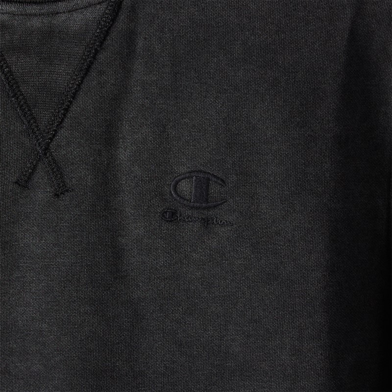 Champion Mens Icons Washed Logo Crew Neck Sweatshirt Black