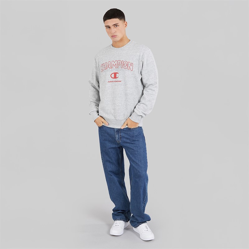 Champion Mens Graphic Shop Logo Sweatshirt Heather Grey