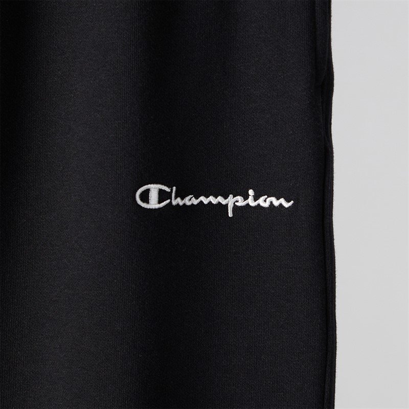 Champion Mens Heritage Script Logo Straight Hem Joggers Black